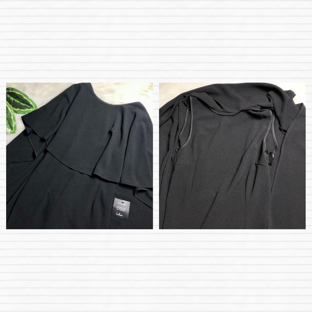 🏷SOLD LULU’S Black Mini Cape Dress Best Yet Come - Picture 8 of 9